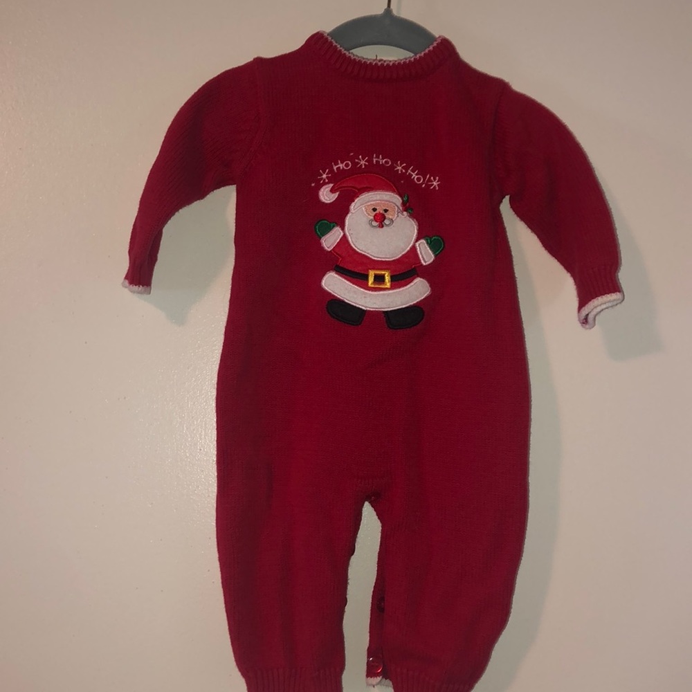 Baby Knit Christmas One Piece